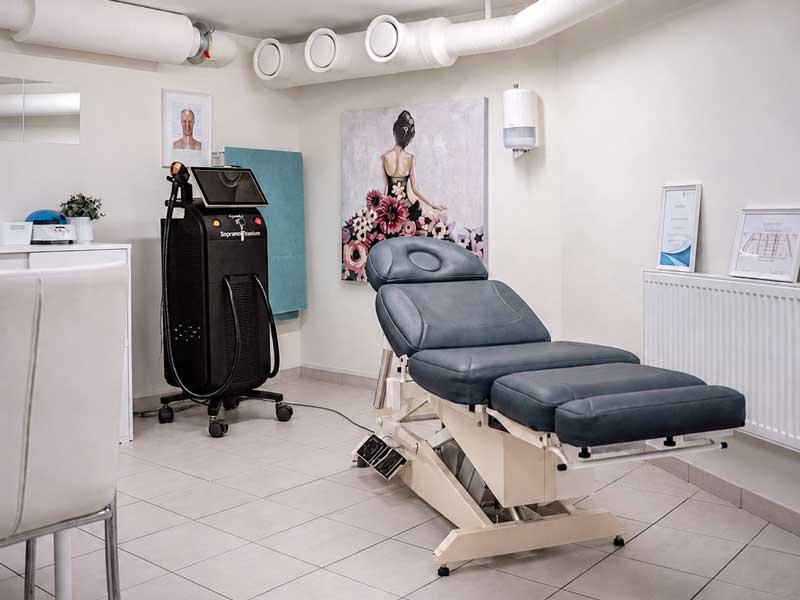 Behandlingsrum hos Vanish Laser & Hudklinik i Malmö
